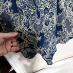 Fashion Union  Womens Romper sz M navy lace up neck long sleeve pockets Paisley Photo 4