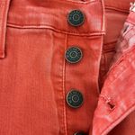 Madewell  9” High Rise Skinny Cropped Button Fly Red Jeans Stretch Size 28T Photo 4