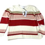 Workshop Republic Clothing Workshop Color Block Striped Sweater NWT Pink Multi Combo Size L MSRP $68 Photo 0