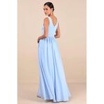 Lulus Thoughts Of Hue Light Blue Surplice Maxi Dress Size S Photo 7