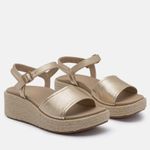 Abeo Solstice Buckle wedge sandal comfort cushioned gold metallic shoes size 7.5 Photo 2