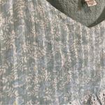 American Eagle  sage green floral eyelet lace ruffled smocked crop top blouse XL Photo 5