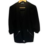 Maurice's  Women’s Black Blazer Open Front Zipper Pockets 3/4 Sleeves Size Large Photo 1