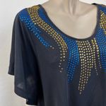 Free People  Navy Dolman Style Casual‎ Top Photo 2