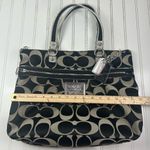 Coach Y2K Vintage Signature Tote Purse Black Silver Trim Photo 11