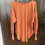 Free People Movement NWT  Bella Layer Ribbed Henley Top Spiced Copper Generous XS Photo 11