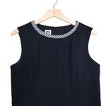 Anne Klein Women's 10 Black Houndstooth Neck Lined Sheath Dress Photo 2