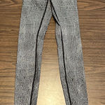 Lululemon  2 Wunder Under Luon Suited Jacquard Black White Leggings Photo 0