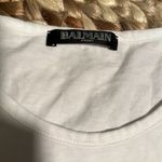 Balmain Authentic UniSex  Crystal Logo Sleeveless Shirt Size 40 **one hole Photo 3