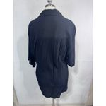 Croft & Barrow Vintage Textured Button Front Blouse Short Sleeve Women's Med Photo 5