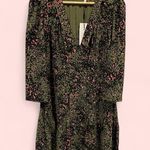 Reiss Adorable  NWT olive pink spotted pleated boho deep vneck flowy midi dress Photo 1