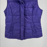 New York & Company Purple hooded puffer Vest L winter casual outdoor fall ruffle Size L Photo 6