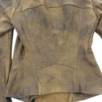 ZARA Moto Style Jacket Womens Size Medium Brown Faux Suede Effect Overshirt Chic Photo 7