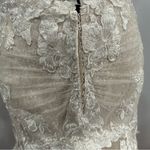 Martina Liana 1211 Ivory Lace Tulle Plunge Strapless Gown Size 12 Photo 7