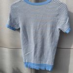 ZARA  Knit Top Shirt Light Blue Gold Women’s  Sz M Photo 7