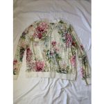 Torrid White &Pink Floral Lace Bomber Jacket Spring Summer Casual Size 0 Photo 5