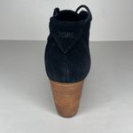 Toms Black Lunata Suede Lace-Up Heeled Stacked Heel Booties Winter Comfort 7.5 Photo 3