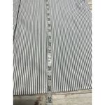 Lafayette 148 New York Button Up Striped Shirt Large Sparkle Gray Silver Holiday White Photo 5