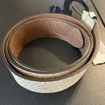 Chico's  Womens Large Powder Exotic Leather Belt Animal Print Western‎ Office NEW Photo 2