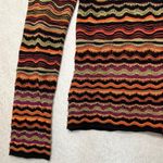 Missoni Wavy Chevron Print Open Knit Button Front Cardigan Size 4 Maroon Orange Photo 4