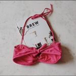 Xhilaration  by Target Hot Pink Twist Bandeau Top with Gold Hibiscus Size XL Photo 1