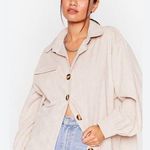 Nasty Gal  Beige Corduroy Oversized Shirt Photo 0