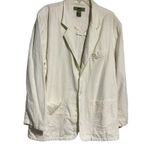 Moshiko Women's Jacket Blazer Linen Blend Long Pockets Career Cream Size XXL Photo 2