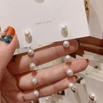 New Trend Simulated Pearl Women's Long Earrings White Round Pearl Wedding Pendant Earrings Korean Fashion Jewelry Earrings Photo 2