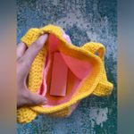 Vintage handmade crochet pink flower button tote Yellow Photo 6