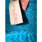 Pilcro Anthropologie  Cozy Cowl-Neck Aqua Blue Knit Dolman Sleeve Sweater XL Photo 4