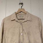 Longaberger Homestead Linen Embroidered Short Sleeve Basket Size Medium Tan Photo 2