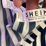 SheIn Striped Ruffle Sleeve Sheer Dress By  - Navy & White Stripes Size 1X 1XL Photo 4