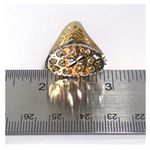 10KT TESTS 14KT BOHO GYPSY VIBE TURKISH YELLOW GOLD DIAMOND CUT WHITE GOLD RING Photo 6