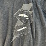 Torrid  1X Lips Hell Raiser Burnout Sweatshirt Grey Long Raglan Sleeve Crew Neck Photo 3