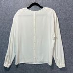 Liz Claiborne  Chemise Vintage 90s Blouse Women's 12 Ivory Button Back Minimalist Photo 7