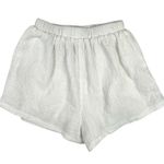 Princess Polly Mateo White Linen Like Elastic Waist Pull On Casual Shorts Size 2 Photo 1