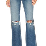 RE/DONE 90s High Rise Loose Jeans NWT size 29 Destroyed Mar Blue Straight Leg Photo 0