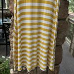 Old Navy Short Ruffle Sleeve A-Line Swing Dress Size MEDIUM Yellow Right Striped Photo 3