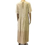 Shoulder Brand Cream Short Sleeve Midi Maxi Pocket Dress Imported 44 US 14 XXL Tan Photo 1