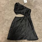 Hello Molly  Satin One Shoulder Mini Dress Black NWT Photo 2