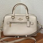 Coach 79946 Rowan Crossgrain Leather Satchel Shoulder Crossbody Bag Chalk / Gold Photo 0