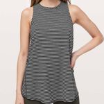 Lululemon - All Tied Up Tank Modern Stripe Heathered Black White Athletic Gym Top Photo 0