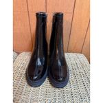 D’amelio Womens 8.5 Black Faux Patent Leather Chunky Chelsea Boots Zipper Grunge Photo 1