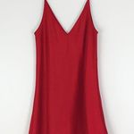 Vintage Satin Chemise Slip Dress in Red | Size S Photo 7