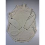Athleta  Cream Ribbed Turtleneck‎ Sweater Curved Hem Cozy Knit Medium M Photo 6