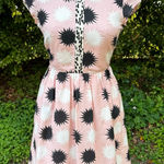 Anthropologie Troubadour Pink And Black Starburst Retro Silk Blend Dress Sz 2 Photo 0
