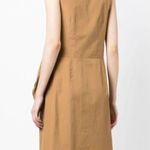 Vince NEW Sleeveless Cotton Shirt Dress in Caramel Brown Photo 14