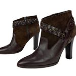 Diane Von Furstenberg  Leather Ankle Booties Braided Studded Brown Suede Size 7.5 Photo 6