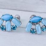 Vintage Screw On Earrings Bright Blue Really Pretty Regal Photo 1