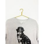 Anthropologie  Maeve Best In Show Dog Sweatshirt Size XS Grey Preppy Quirky Photo 5